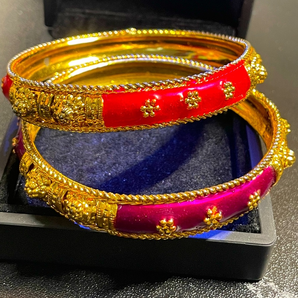 Pink & Purple Gold Indian Bangles